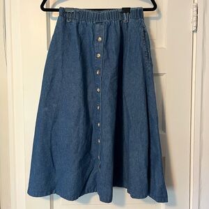 Sunbelt Denim button front midi skirt